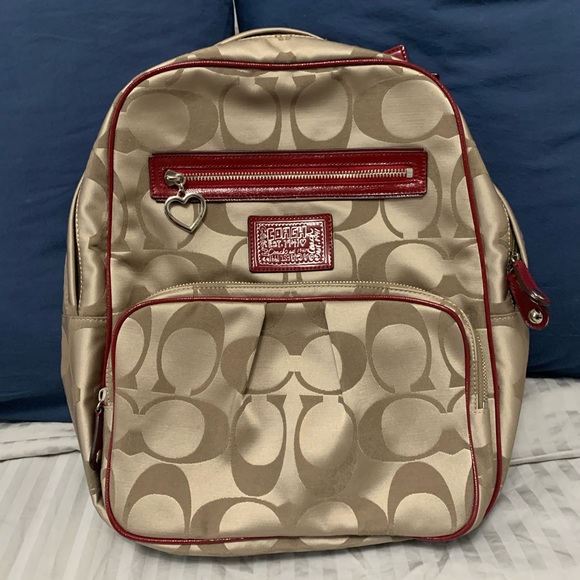 Coach | Bags | Authentic Coach Signature Daisy Poppy Backpack ...